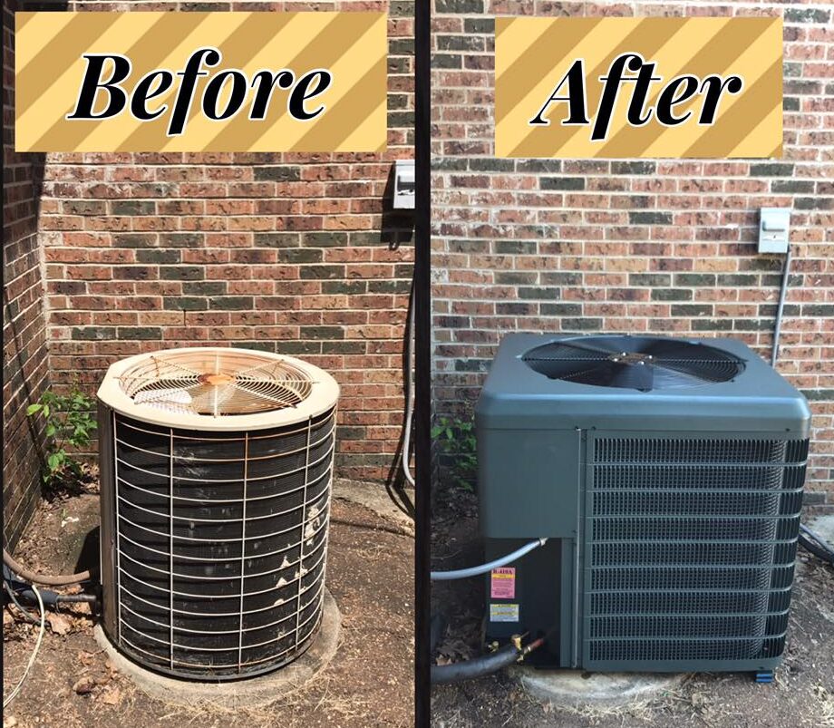 before and after - AC repair